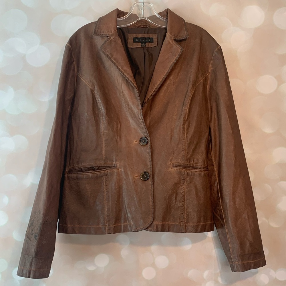 Revue Faux Brown Leather Jacket